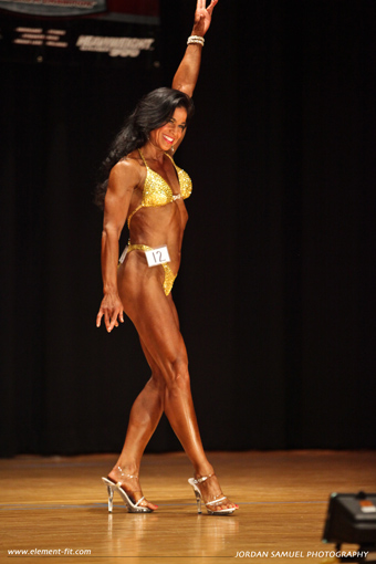 Tara Marie competition yellow swimsuit